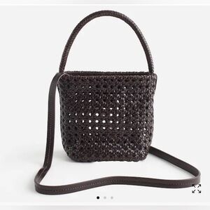 NEW!! Madewell The Handwoven Cane Mini Bag in Dark Carob